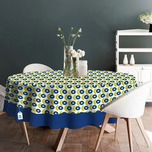 Nappe ronde moderne décorative à motifs floraux, tissée et imprimée, en pur coton, imperméable et anti-taches, pour la salle à manger. - Product Image 1