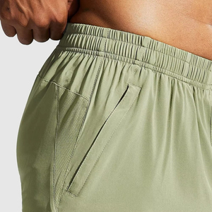 Summer Men's Solid Casual High Waist <b>Elastic</b> Waist Quick Dry Canvas Running Shorts For Sports Gym Fitness Running Shorts - Product Image 6