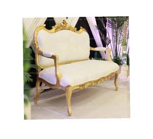 โซฟาเจ้าบ่าวเจ้าสาวแบบดั้งเดิมแกะสลักอย่างหรูหราสองที่นั่ง โซฟาเจ้าบ่าวเจ้าสาวแบบดั้งเดิมแกะสลักคุณภาพพรีเมียมสองที่นั่ง - Product Image 1
