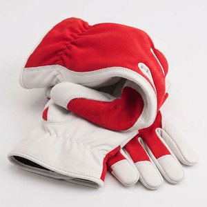 Gants de protection individuelle haute performance en cuir de chèvre avec logo personnalisé, résistants à la chaleur et à la déchirure, avec manchette élastique - Product Image 4