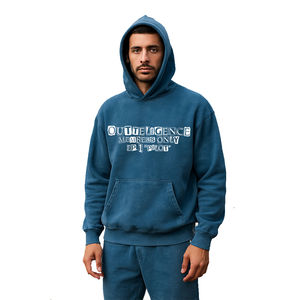 Conjunto de Sudadera con Capucha y Pantalones de Chándal OEM, Estilo Vintage Y2K, Desgastado, con Efecto Descolorido por el Sol, Corte Holgado, Hombros Caídos, Fabricante - Product Image 3