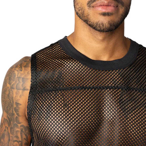 Wholesale High Quality Customized Men's Knitted <b>Mesh</b> Sporty Tank <b>Top</b> Running Sports Fitness Sleeveless Custom Logo Design - Product Image 6
