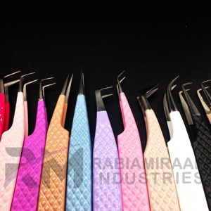 Pinzas Profesionales para Extensión de Pestañas, Color Morado Claro, con Punta de Diamante Antimagnética, Punta Plateada, Acero Inoxidable Japonés - Product Image 4
