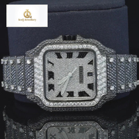 Stilvolle Moissanit-Diamant-VVS-Uhr im Iced-Out Hip-Hop-Design für Herren, Party-Outfits, Modenschauen und Geschenke