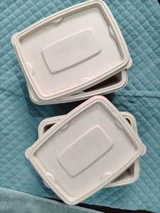 750ml Rectangular Bagasse Food Container with Lid | Biodegradable <b>Disposable</b> Lunch Box - Product Image 4
