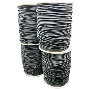 Black Braided Nylon Drawcord Elastic Cord for <b>Bags</b> Simple Coated Round Cords - Product Image 3