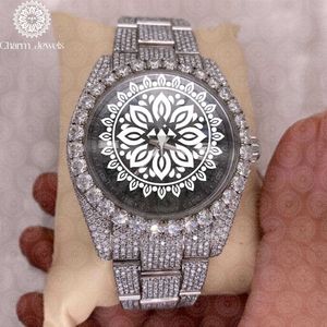 Montre de luxe Charm Jewells, bracelet en acier inoxydable, mouvement mécanique analogique, cadran de 40 mm, date automatique lumineuse, résistante à l'eau - Product Image 1