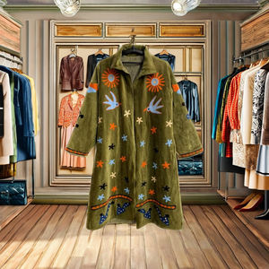 Chaqueta Safari Acolchada de Tweed con Relleno de Algodón para Mujer, con Cuello Abotonado, para Otoño/Invierno - Product Image 3