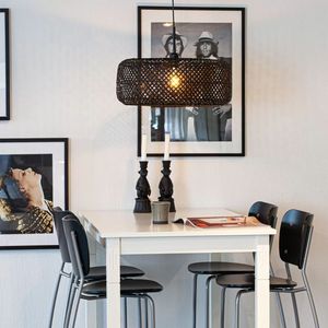 Lámpara de Techo Tejida a Mano de Diseño Moderno, Mimbre de Jacinto, Bambú y Ratán, para Sala de Estar o Cocina, Personalizable - Product Image 3