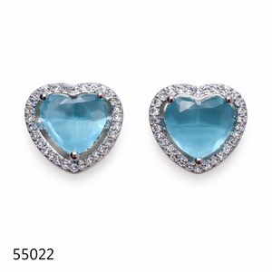 MOLL JEWELLERS Boucles d'oreilles élégantes en forme de cœur en corail plaqué argent pour femme, bijoux de fête, 55022, 0,3 m d'épaisseur, tendance - Product Image 4