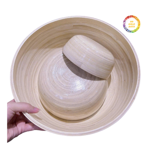 Bol roulé en bambou au design unique pour une utilisation sur table, récipient décoratif de couleur naturelle - Product Image 3