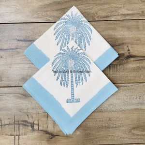 Indus Art Emporium - Mantel Individual Clásico Hecho a Mano de Algodón Fino con Estampado de Palmeras y Borde Geométrico, Lavable a Máquina, Personalizable para el Hogar - Product Image 4