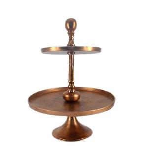 Support à gâteau rond en métal à 2 niveaux, design branches de fleurs, finition dorée, pour hôtel, mariage, anniversaire, présentation de gâteaux - Product Image 6