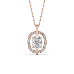 Pendentif personnalisé en diamant de laboratoire de 2 carats, argent 925, or, coupe ovale, style unique, léger, minimaliste, bijoux - Product Image 6