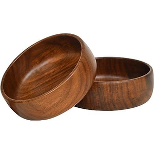 Juego de Tazones para Servir de Madera Natural Pulida, Hechos a Mano, Ecológicos, Personalizados, Tallados, para Ensaladas y Fiestas, de Nogal, para el Hogar - Product Image 5