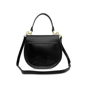 Sac ovale élégant en cuir noir avec accents dorés et style personnalisable pour femme – Sac à main tendance de qualité supérieure - Product Image 3