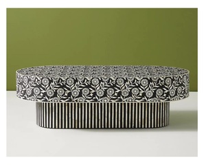 Table basse abordable en os incrusté, meuble artisanal pour la décoration intérieure du salon - Product Image 1
