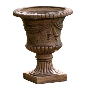 Cast Iron Garden Urn with Square Base Antique Design for Flower or Green Plant Outdoor Use Garden Urns On Sale - Product Image 6