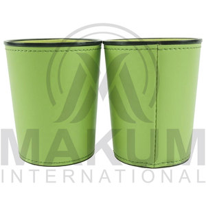High Quality Green Leather <b>Dice</b> Cup with Same Color Inside and Custom logo - Product Image 4
