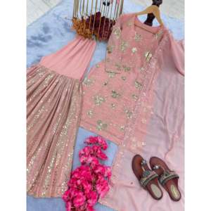 Designer Women's <b>Party</b> Wear Set Beautiful <b>Top</b> with Plazzo and Dupatta - Product Image 1