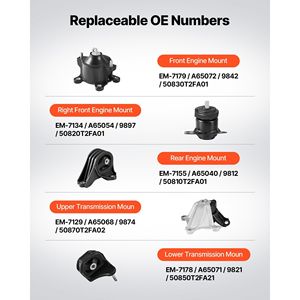Kit de Reemplazo de Soporte de Motor y Transmisión Compatible con Honda Accord 2.4L L4 2013-2017, Juego de 5, Alternativa OEM - Product Image 3