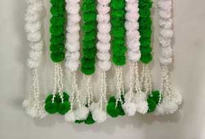 พวงมาลัยห้อยประดับดอกดาวเรืองสีเขียวลากันเทียมสำหรับตกแต่งงานแต่งงานสายดอกฮาลด์เมดและของตกแต่งเทศกาล - Product Image 2