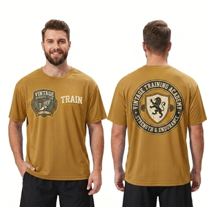 Camiseta Deportiva Vintage con Estampado Mustard para Hombre, de Algodón, Suave al Tacto, Manga Corta, para Fisicoculturismo y Entrenamiento - Product Image 1