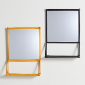 Natural Rattan <b>Mirror</b> with Shelf Wall Hanging Decorative Living Room Handcrafted Wall-mounted <b>Mirrors</b> - Product Image 6