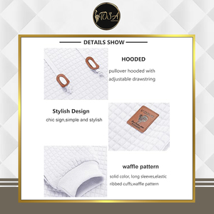 เสื้อฮู้ดดี้วาฟเฟิลผู้ชาย ผ้าฝ้ายแท้ 100% คุณภาพเยี่ยม ขนาดและดีไซน์สั่งทำได้ ราคาโรงงานโดยตรง - Product Image 5