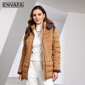 Veste d'hiver courte tendance pour femme, gilet à manches amovibles, ensemble deux pièces chaud et coupe-vent, manteau de mode, parka pour femme, vente en gros - Product Image 5