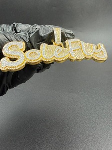จี้ห้อยคอธีม SoleFly เงินแท้ 925 ชุบคริสตัลประดับเพชรเม็ดเล็ก ตัวอักษรประดับ จี้ห้อยคอผู้ชาย สไตล์ฮิปฮอป ของขวัญเครื่องประดับ - Product Image 5