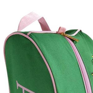 AKA USB Port <b>Backpack</b> Green Pink Laptop <b>School</b> Travel <b>Backpack</b> Embroidered Crest <b>Large</b> Capacity Book Bag with USB Charging Port - Product Image 2