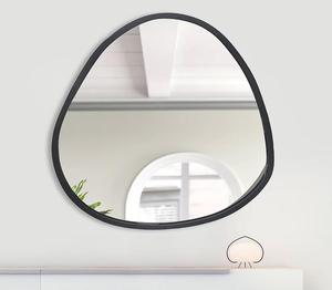 Irregular Shape Wall Mirror Black <b>Frame</b> Glass Minimalist Decorative Mirror 4.0 Mm Thickness - Product Image 1