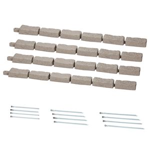 Bordura per Prato Effetto Pietra Realistica 46.4 X 2.2, Bordura Flessibile da Giardino con Picchetti di Ancoraggio, Curbstone a Mattoni per Paesaggistica - Product Image 1