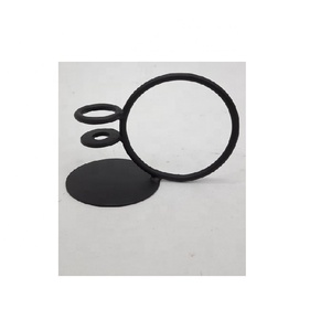 Vente chaude Noir Couleur De Luxe Fer Maison Décoratif Bougeoir En Métal Mort Mat Noir Finition personnalisée - Product Image 1