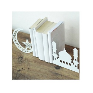 Porte-livres de qualité supérieure en métal blanc, forme mosquée et étoile, pour la décoration de la maison - Product Image 1