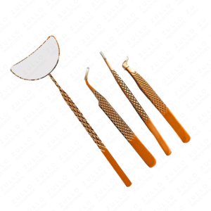 Pinzas para Pestañas de Acero Inoxidable con Punta de Diamante de Dos Tonos, Punta Puntiaguda para Volumen, Herramienta Profesional para Extensión de Pestañas - Product Image 3