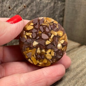 Mocha Gold Terrazzo Resin Drawer <b>Knob</b> Handmade Chocolate Brown Cabinet Pull Luxury Mosaic <b>Furniture</b> <b>Handle</b> - Product Image 2