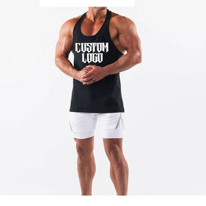 Débardeur de sport pour homme de haute qualité en coton et élasthanne, idéal pour la gym, avec logo personnalisé, style tendance - Product Image 2
