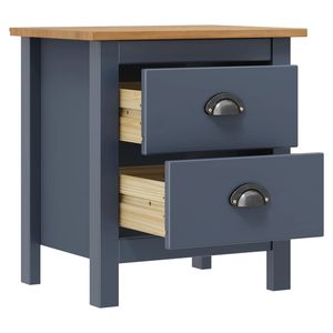 Comodino comodino "x 13.8" x 19.5 "in legno di pino massiccio grigio collina 18.1 comodino - Product Image 3