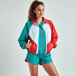 <b>Running</b> Pants Sportswear Street Style Casual Windproof Nylon Sports Set Women's <b>Jacket</b> and Runner Two-piece Set Windbreaker sets - Product Image 1