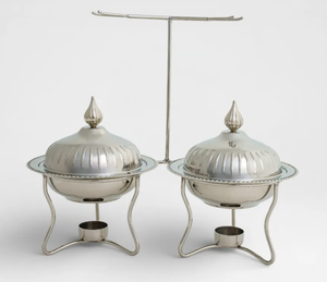 Modern Stainless Steel Buffet <b>Food</b> Warmer Set with Stand Lidded Casserole <b>Server</b> for Hotel Catering Dining Table - Product Image 1