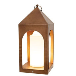 Farol Moderno de Metal y Vidrio con Acabado en Cobre, Faroles de Metal para Velas, Decoración del Hogar para Exteriores, Personalizado - Product Image 6