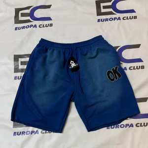 Shorts en coton délavé à l'acide pour homme, respirants, à cordon de serrage, pour l'été, à prix réduit - Product Image 1
