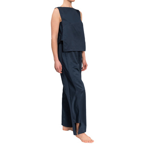Conjunto de Pijama para Mujer, Primavera-Otoño, Top Blanco sin Mangas con Tirantes, Pantalones de Algodón, Ropa de Casa Holgada, Moda Informal, Venta al Por Mayor OEM - Product Image 5