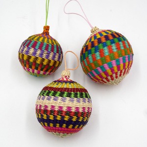 <b>Outdoor</b> christmas <b>tree</b> decorations multi-colored ornament ball woven seagrass bauble balls - Product Image 2