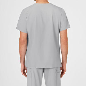 Medical Women's Hospital Scrub Sets Woven 100% Cotton Joggers Needle Detection Seamless Fusing Customizable <b>Colors</b> Logos - Product Image 2