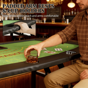 Tavolo da Poker Pieghevole Automatico di Forma Ovale in Legno e Acciaio Inossidabile per Intrattenimento e Uso Casinò - Product Image 6