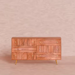 Gabinete de Almacenamiento Extensible de Madera Maciza de Alta Resistencia, Estilo Rústico/Hospitalario, con Diseño Modular para Organización de Sala de Estar - Product Image 1