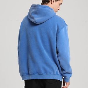 เสื้อฮู้ดสีฟ้าอ่อน ยูนิเซ็กส์ ทรงโอเวอร์ไซส์ ผ้าฝ้ายฟลีซ เป็นมิตรกับสิ่งแวดล้อม สวมใส่สบายๆ ในฤดูใบไม้ร่วง มีกระเป๋า ดีไซน์เรียบง่าย ทรงปกติ น้ำหนัก 300 กรัม - Product Image 5
